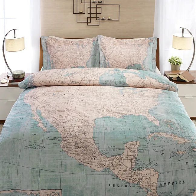 North America Map Duvet Cover - Laural Home