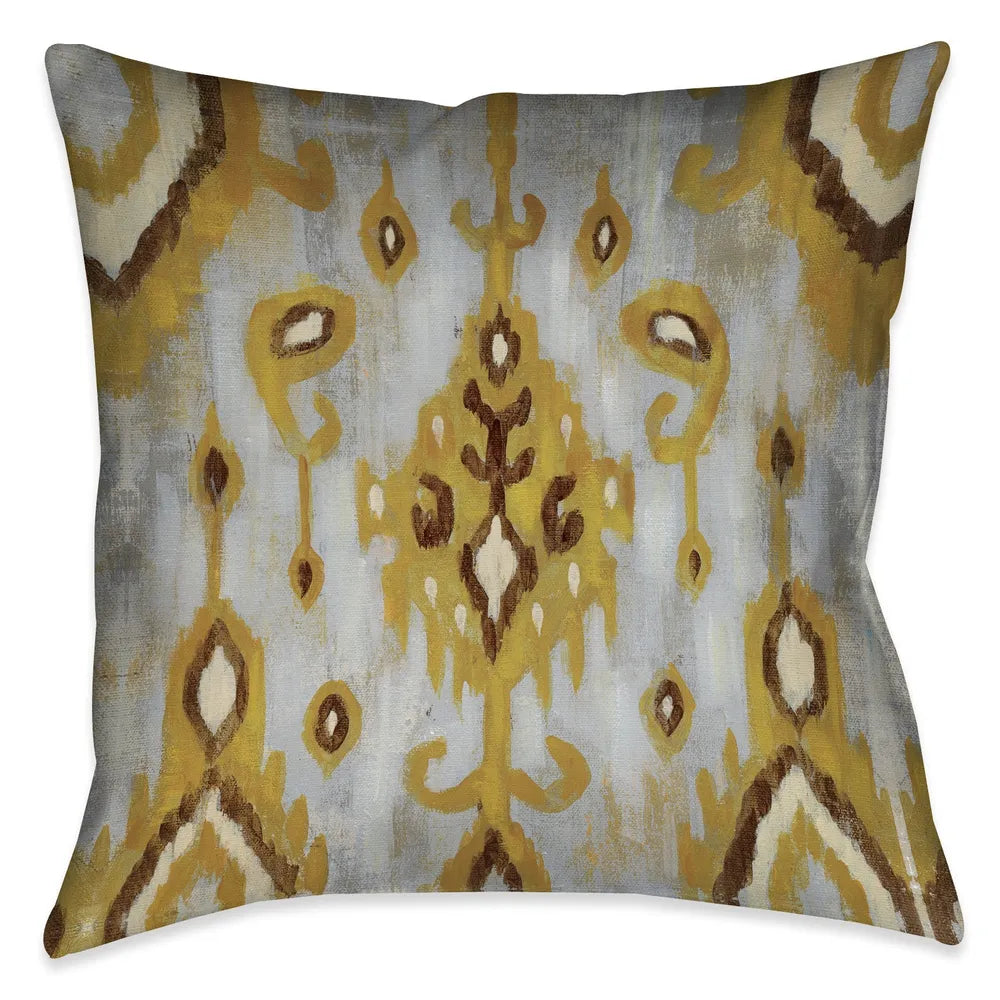 Ochre Ikat II Indoor Decorative Pillow