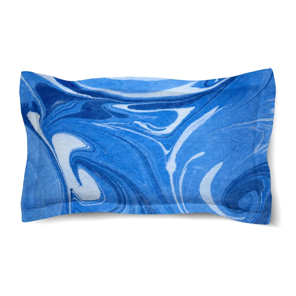 Ocean Blue Marble Duvet Sham