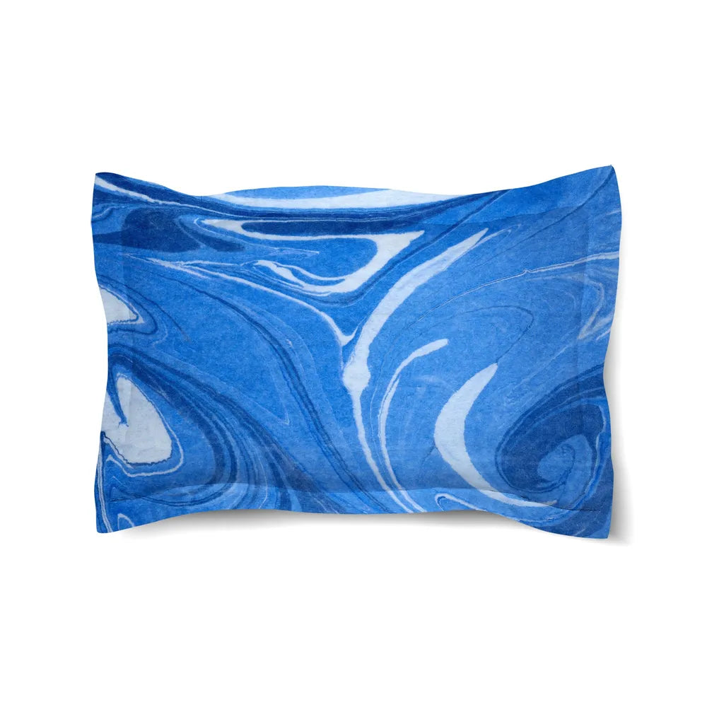 Ocean Blue Marble Comforter Sham