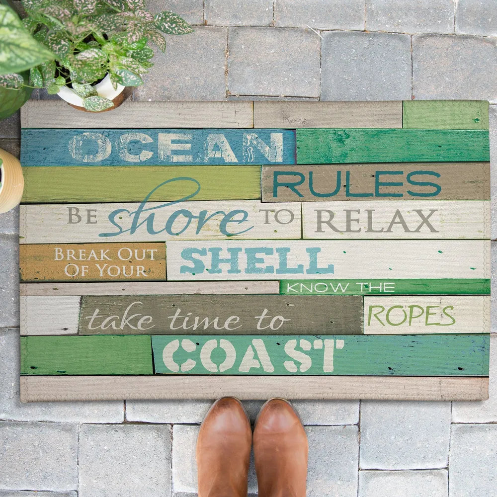 Ocean Rules Outdoor Door Mat