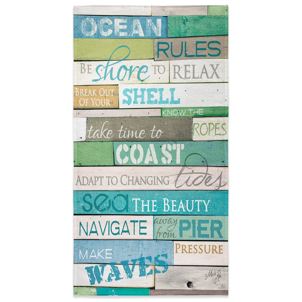 Ocean Rules Beach Towel