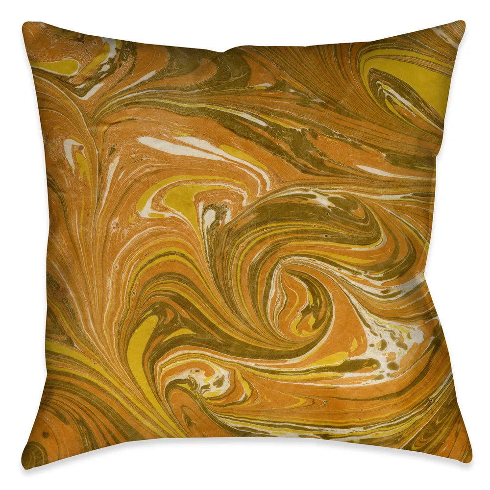 Ochre Marble Decorative Pillow