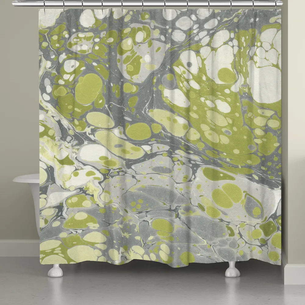 Olive Marble Shower Curtain