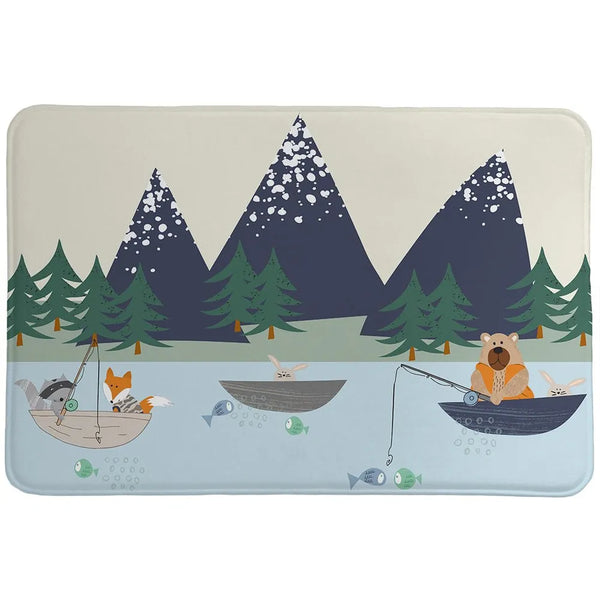 Outdoor Critters Fishing Memory Foam Rug - Laural Home