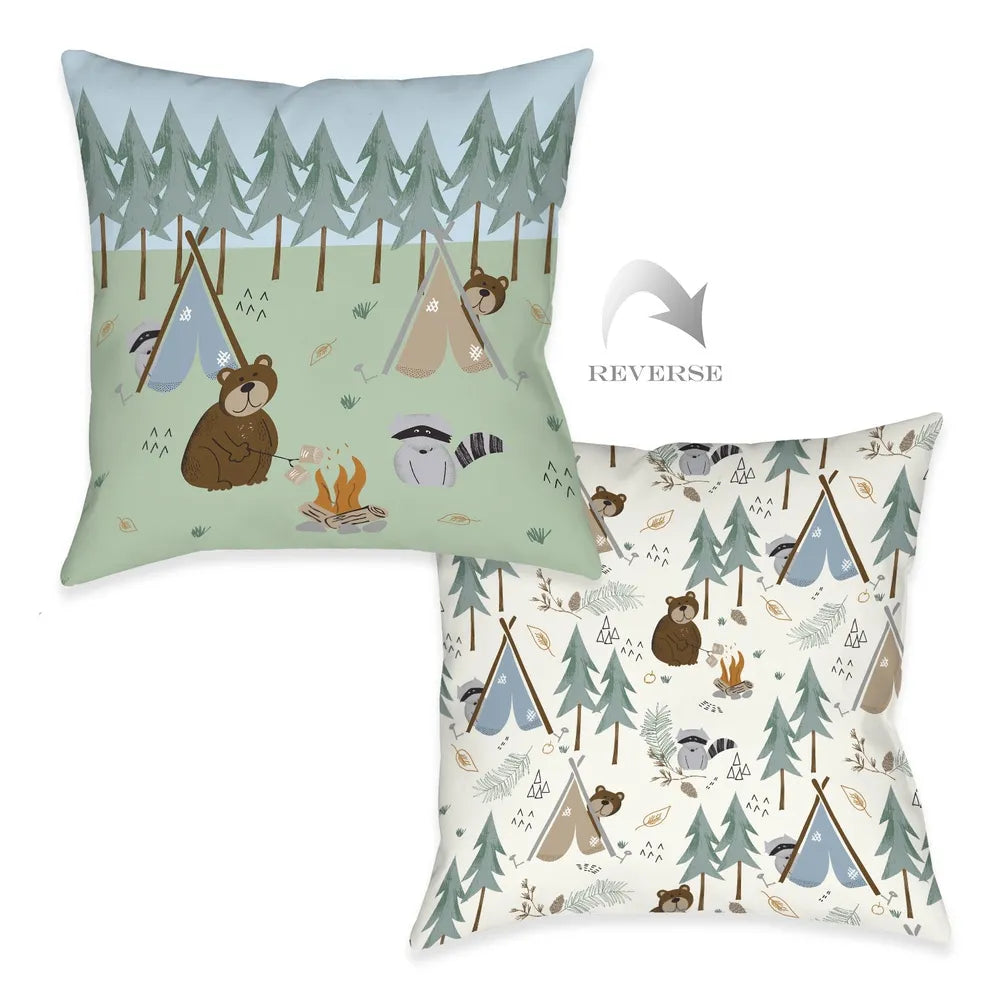 Outdoor Critters Camping Indoor Decorative Pillow