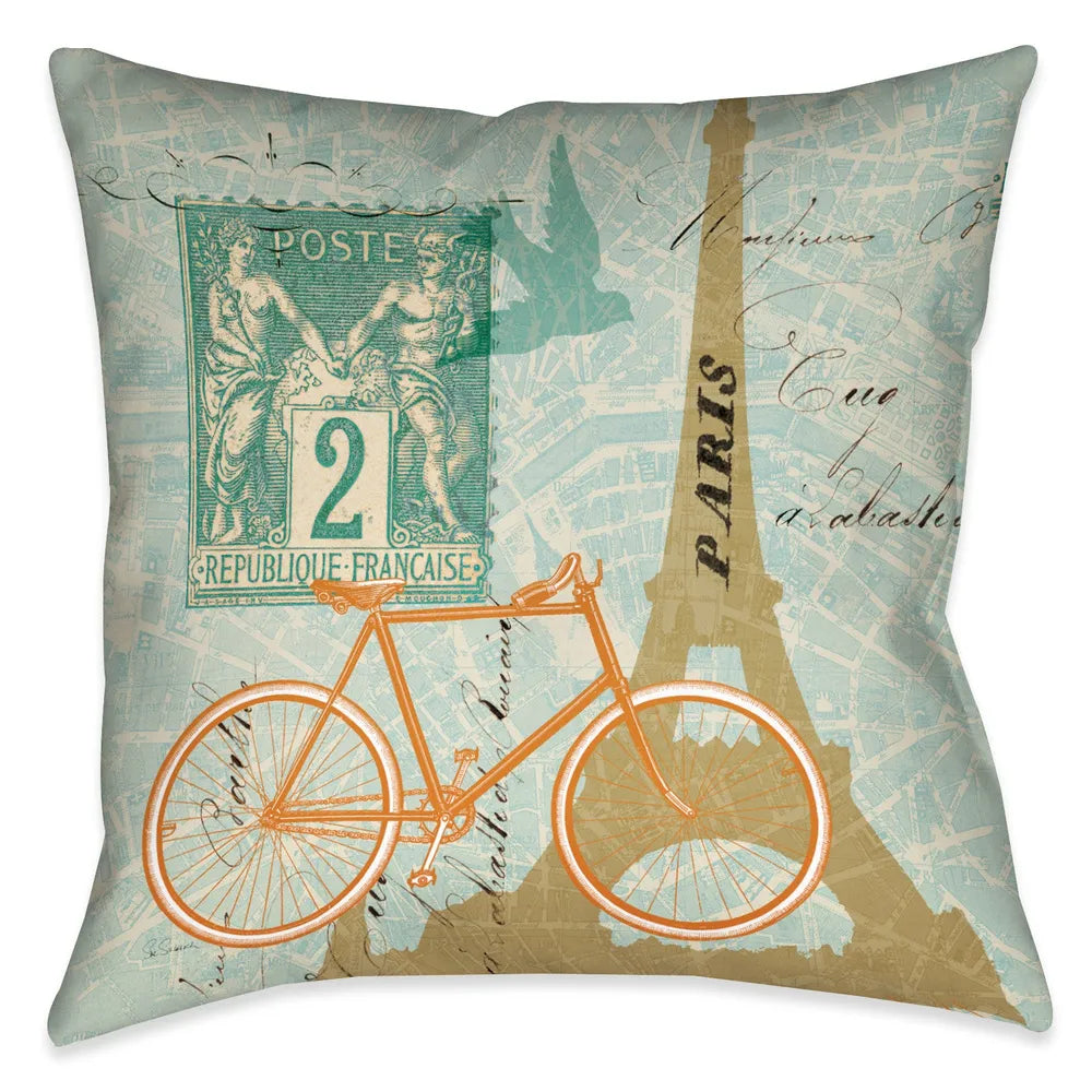 Postcard From Paris I Indoor Decorative Pillow - Laural Home