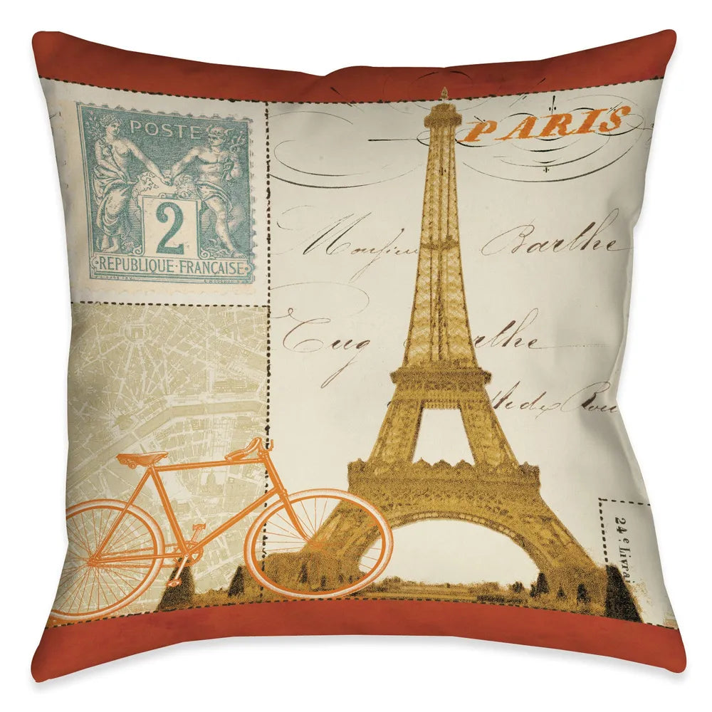 Postcard From Paris II Indoor Decorative Pillow - Laural Home