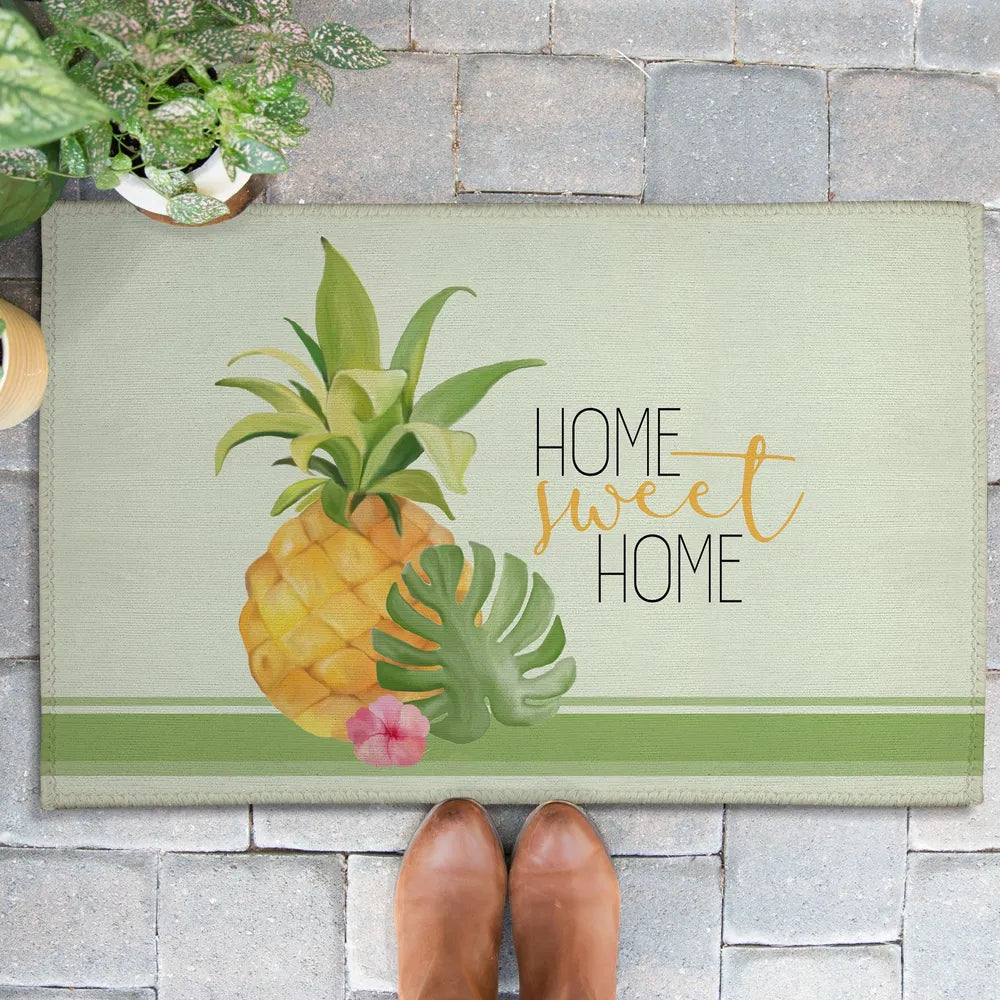 Pineapple Home Sweet Home Outdoor Door Mat