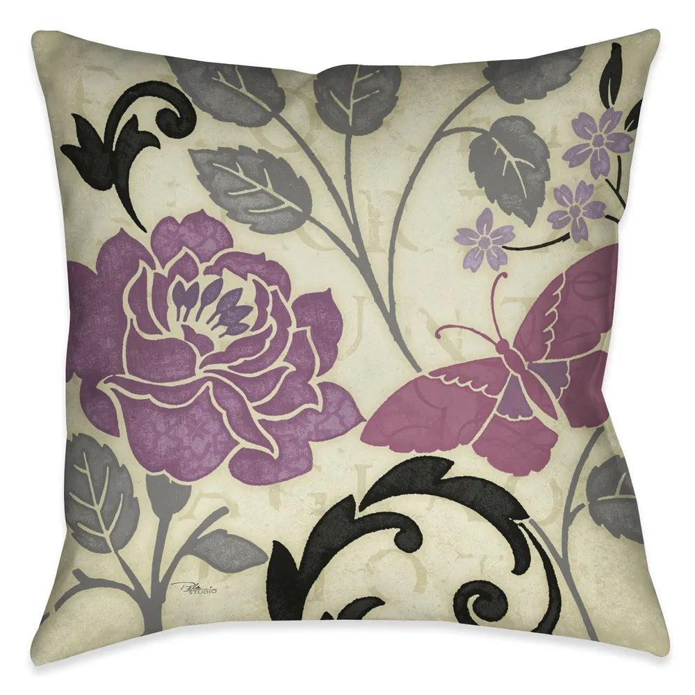 Perfect Petals I Lavender Indoor Decorative Pillow