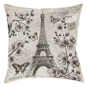 Paris in Bloom Indoor Woven Decorative Pillow