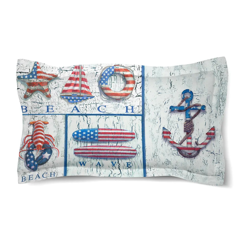 Patriotic Coastal Mix Comforter Sham