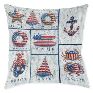Patriotic Coastal Mix Indoor Woven Decorative Pillow