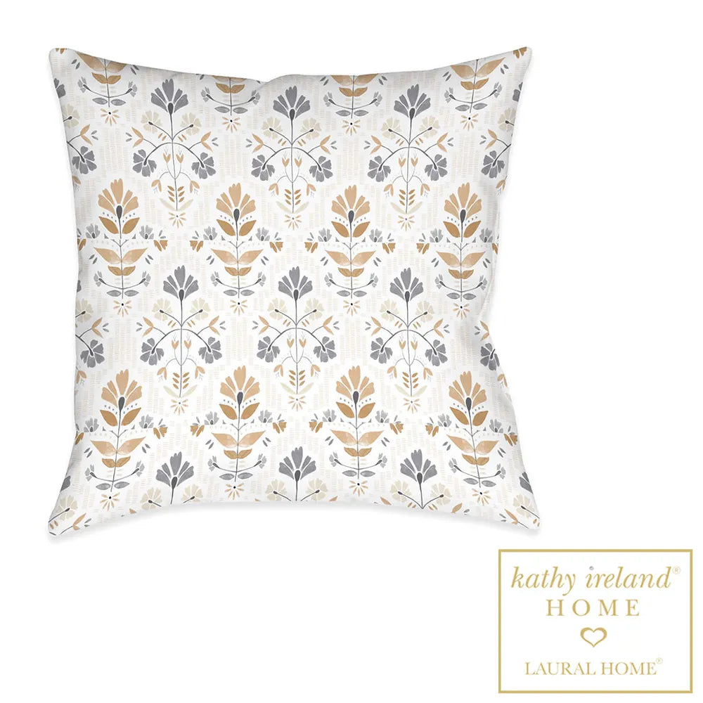 kathy ireland® HOME Peaceful Elegance Floral Outdoor Decorative Pillow