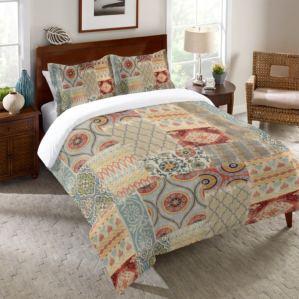 Persian Patchwork Red Duvet Cover 