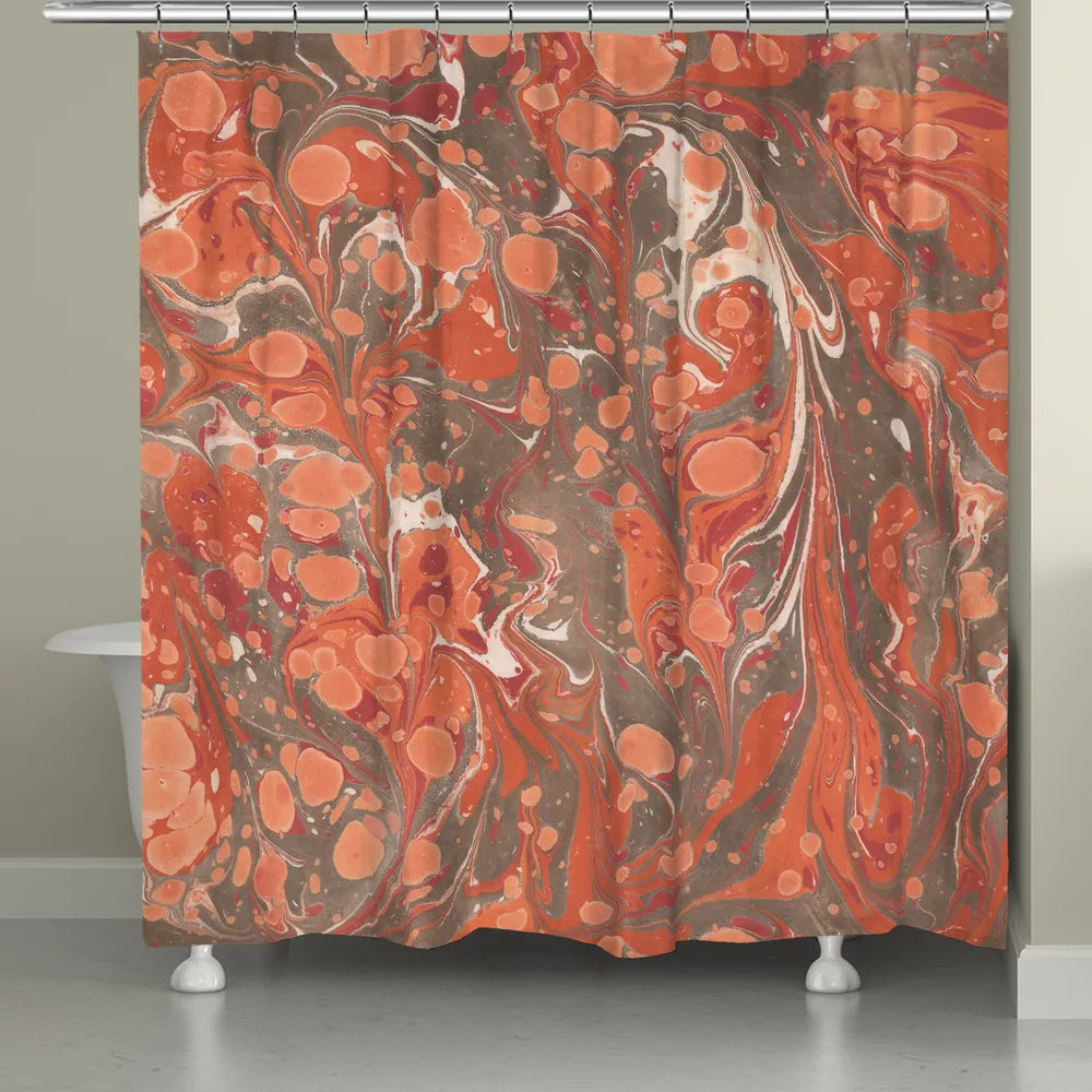 Persimmon Marble Shower Curtain