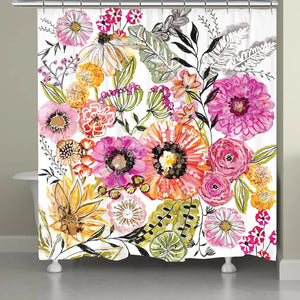 Pink Floral Garden Shower Curtain