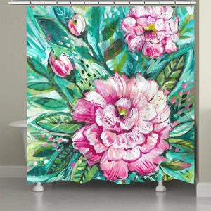 Pink Peonies Shower Curtain