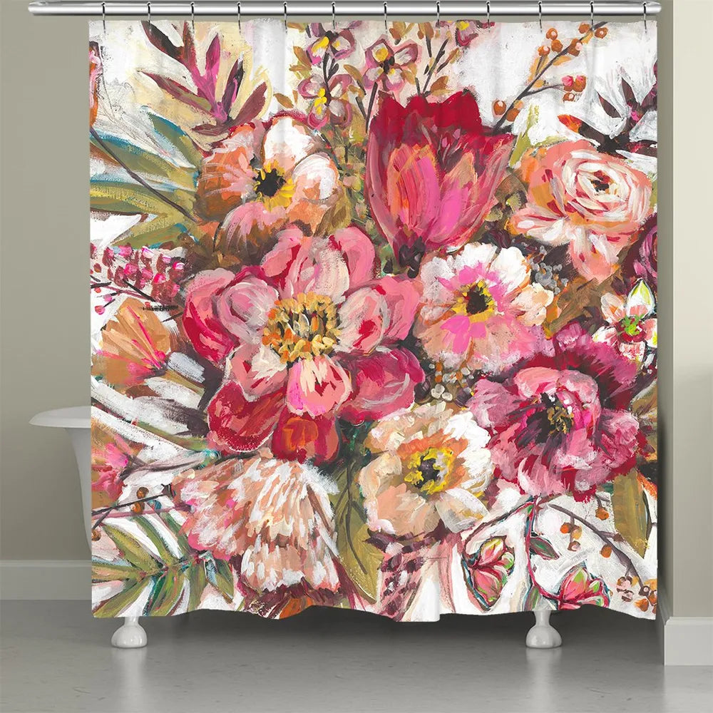 Pink Posies Shower Curtain
