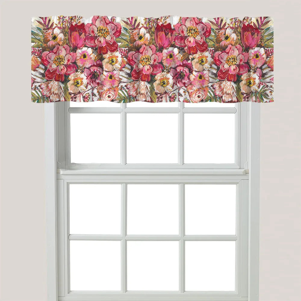 Pink Posies  Window Valance