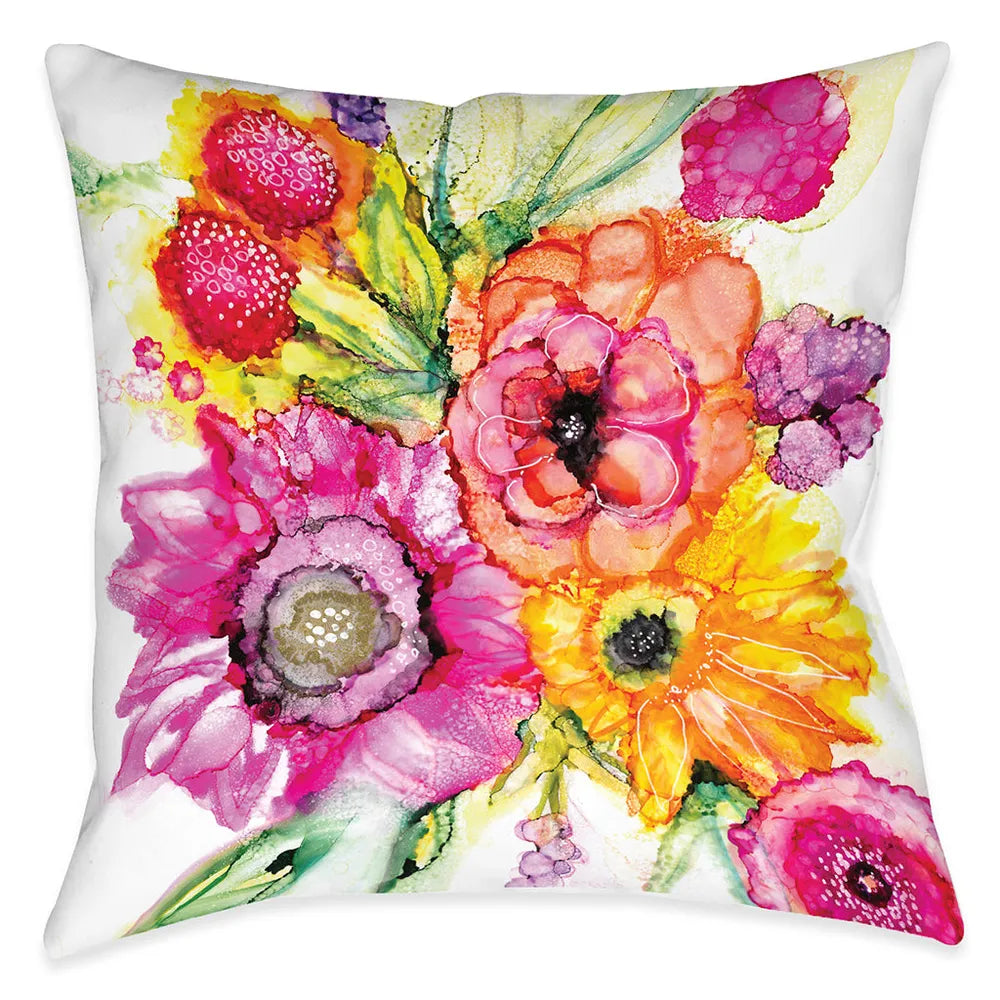 Summer Florals Outdoor Decorative Pillow