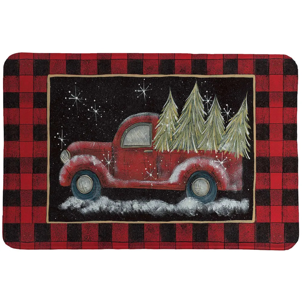 Plaid Holiday Pickup Memory Foam Rug