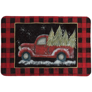 Plaid Holiday Pickup Memory Foam Rug