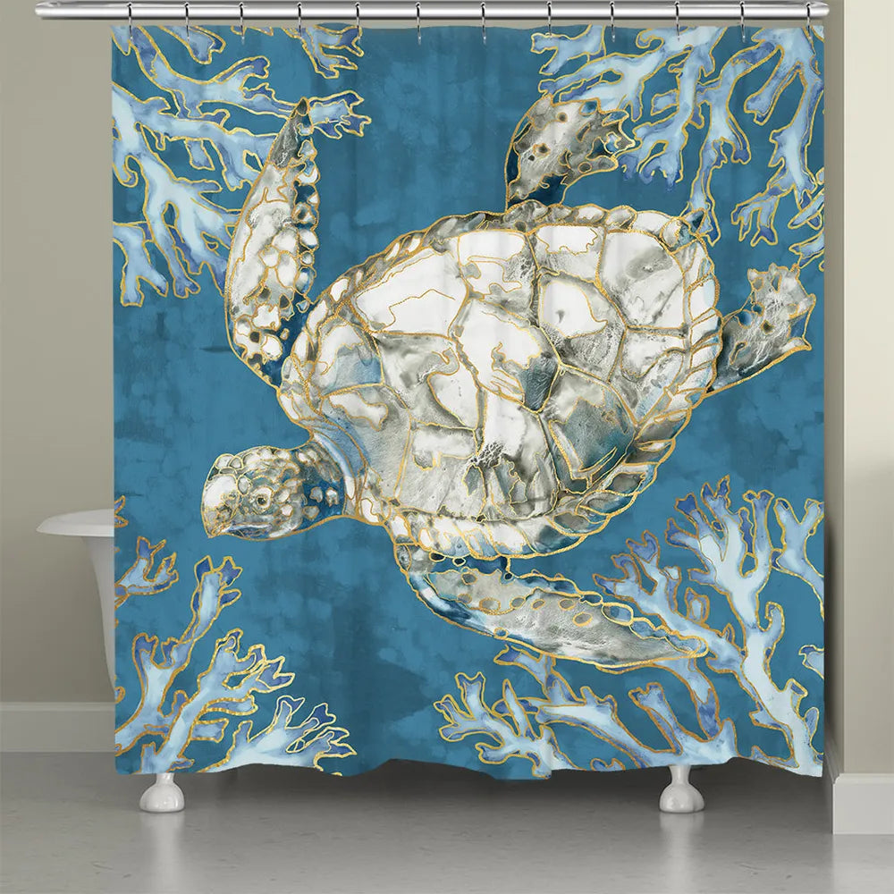 Playa Shells Turtle Shower Curtain - Laural Home