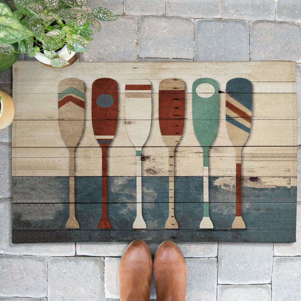 Playful Oars Outdoor Door Mat