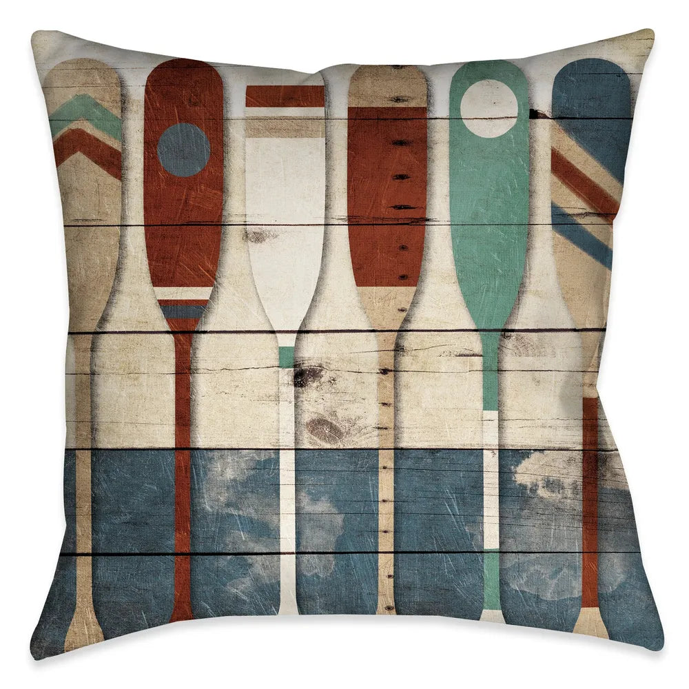 Playful Oars Outdoor Decorative Pillow