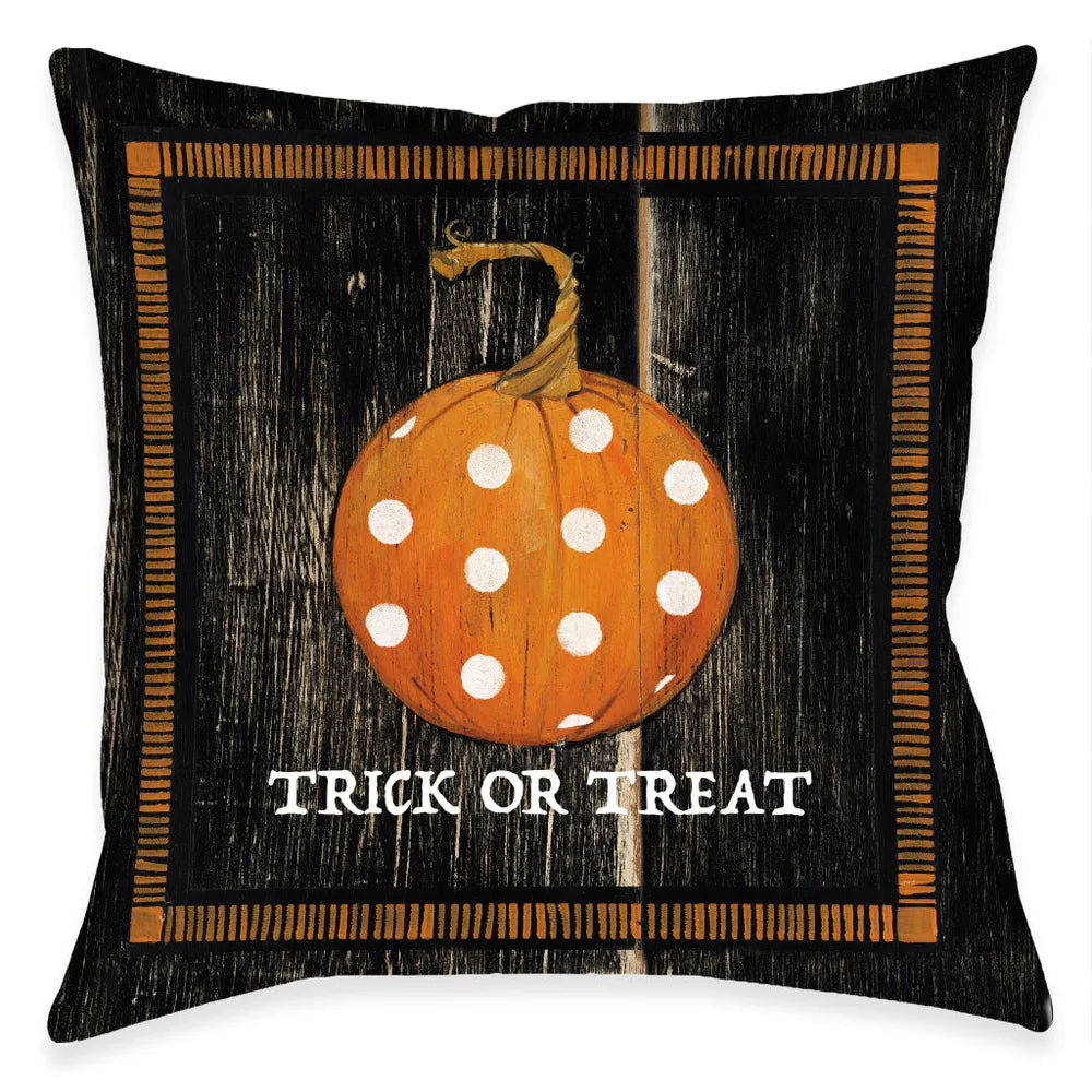 Polka Dot Pumpkin Dark Indoor Decorative Pillow