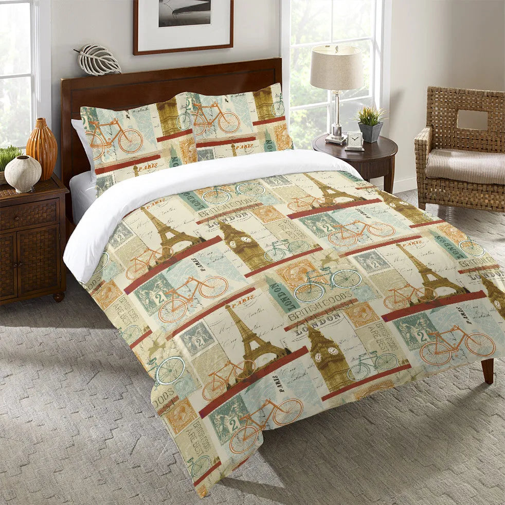 Postcard From Europe Duvet Cover 