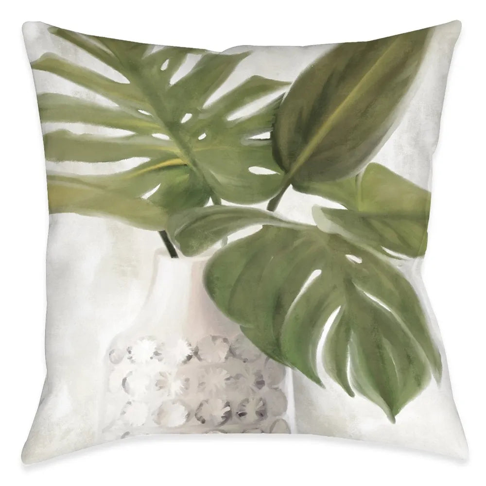 monstera plant pillow Laural Home Potted Ferns Monstera Indoor Decorative Pillow