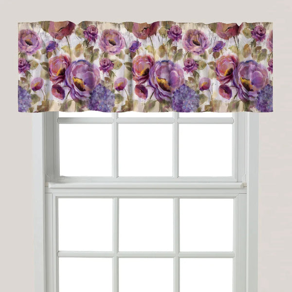 Purple Floral Garden Window Valance - Laural Home
