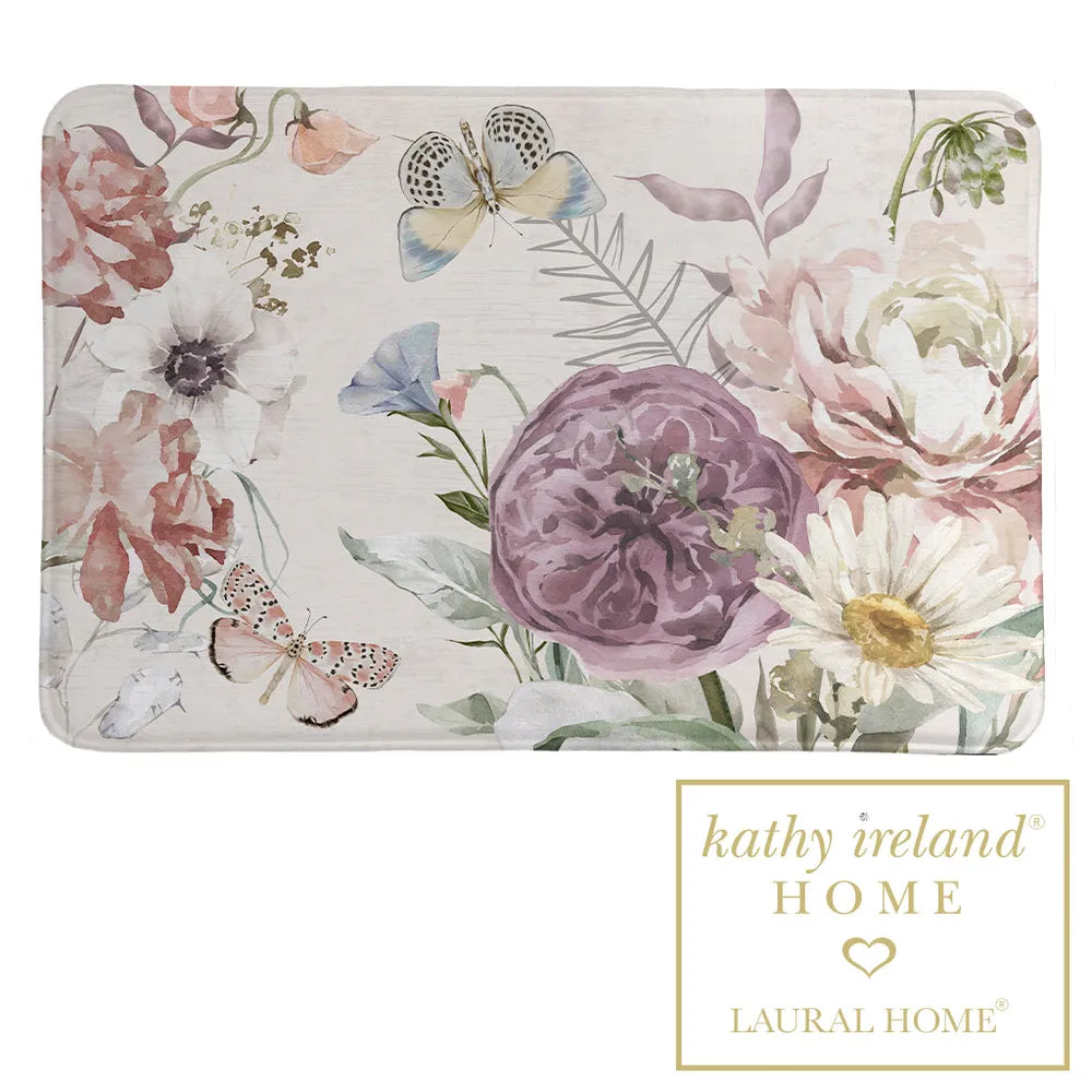 kathy ireland® HOME Purple Wildflower Bloom Memory Foam Rug