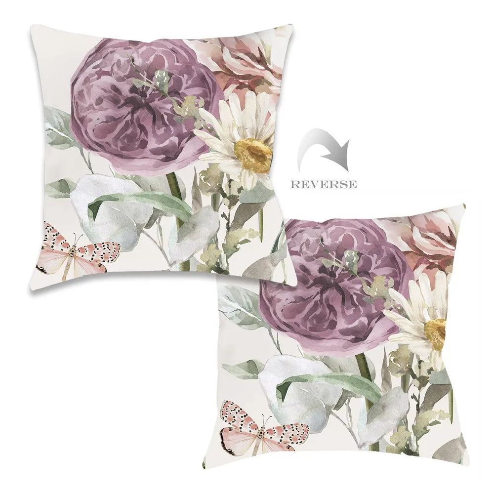 kathy ireland® HOME Purple Wildflower Bloom Indoor Decorative Pillow