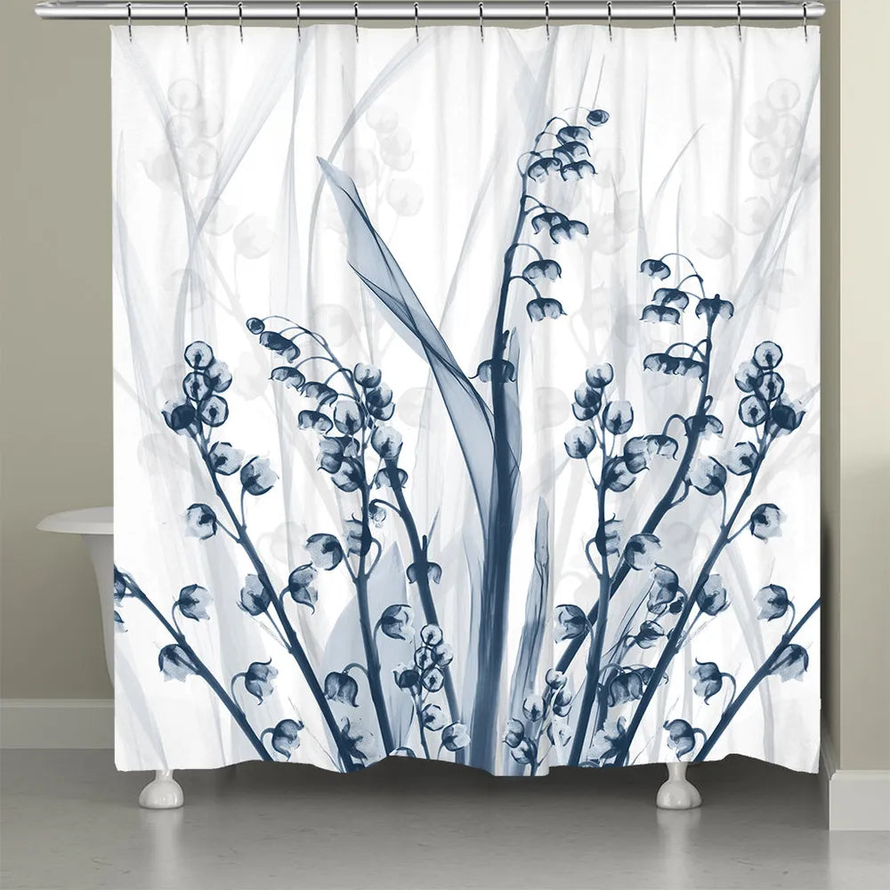 Radiant Blue Florals Shower Curtain