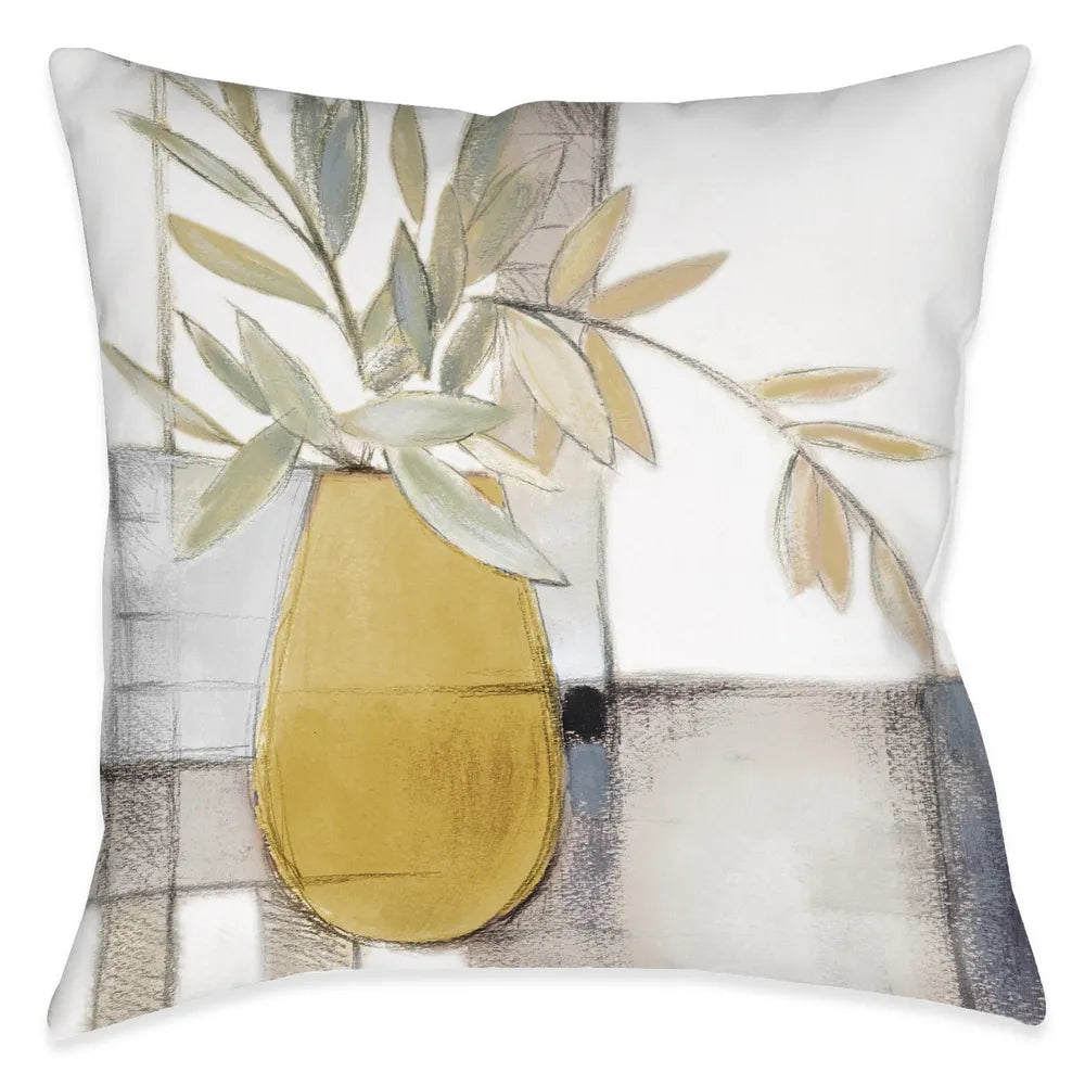 Sage Mustard Branch Indoor Decorative Pillow