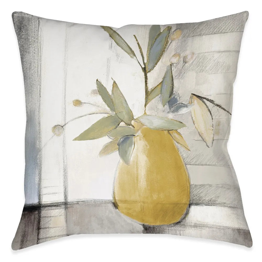 Sage Mustard Olive Outdoor Decorative Pillow