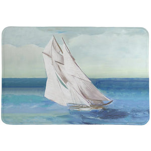 Sail The Ocean Blue Memory Foam Rug