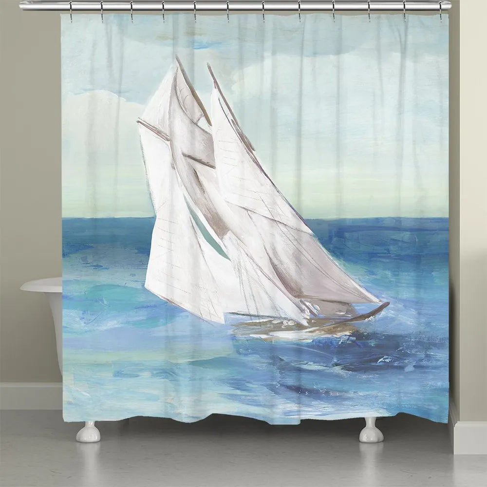 Sail The Ocean Blue Shower Curtain