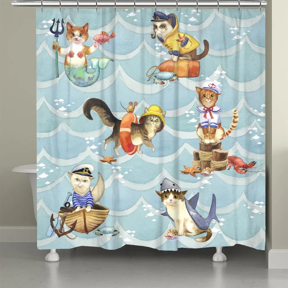 Salty Cats Shower Curtain