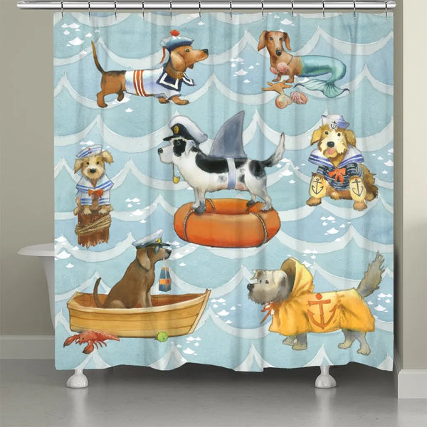  LAKIMCT Cute Maltese Dogs Shower Curtain for Bathroom