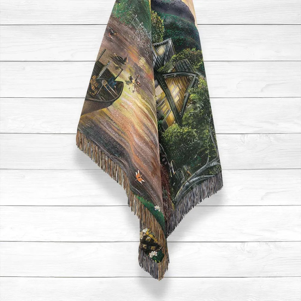 Scenic Lake Woven Throw Blanket