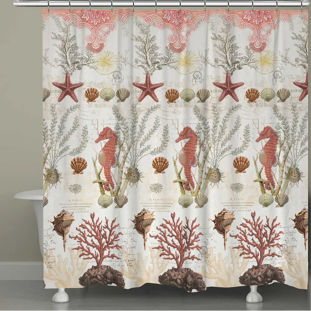 Ornate Coral Shower Curtain 