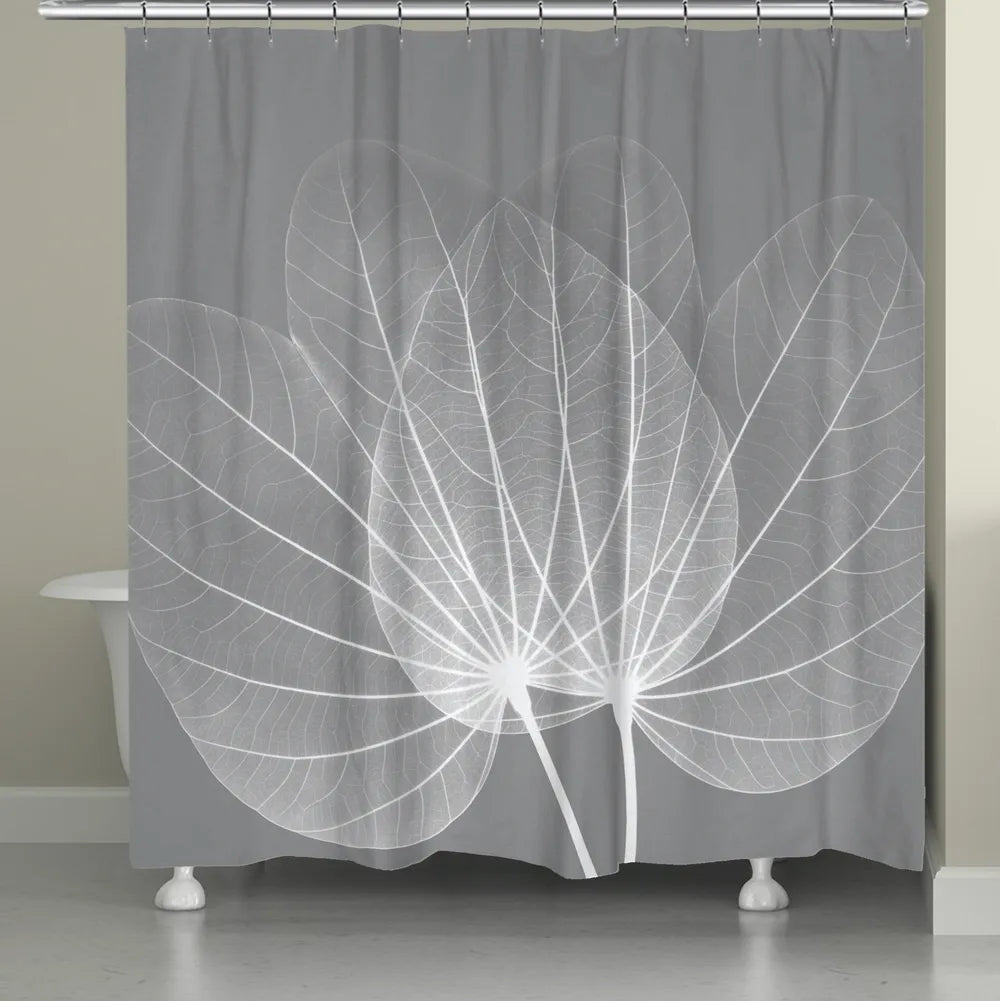 Grey Leaves Shower Curtain 