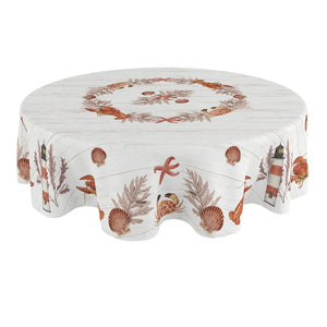 Seafood Shack Round Tablecloth