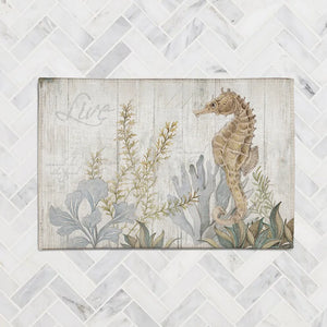 Seahorse Seaweed Chenille Accent Rug