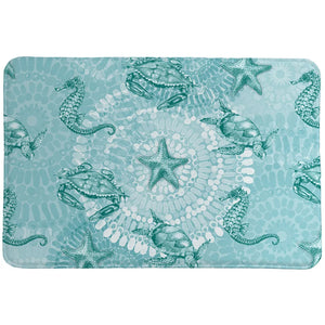 Sea Life Medallion Memory Foam Rug