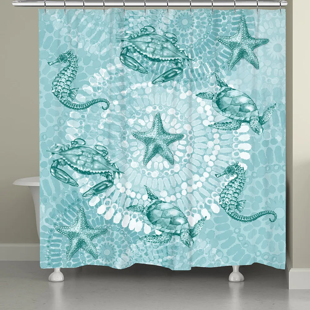 Sea Life Medallion Shower Curtain